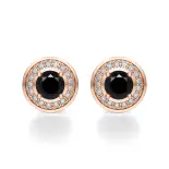 Kolczyki z czarnym diamentem różowe złoto AJK_007